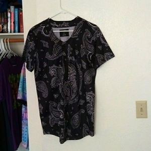 Black Paisley Baseball Jersey (Medium)